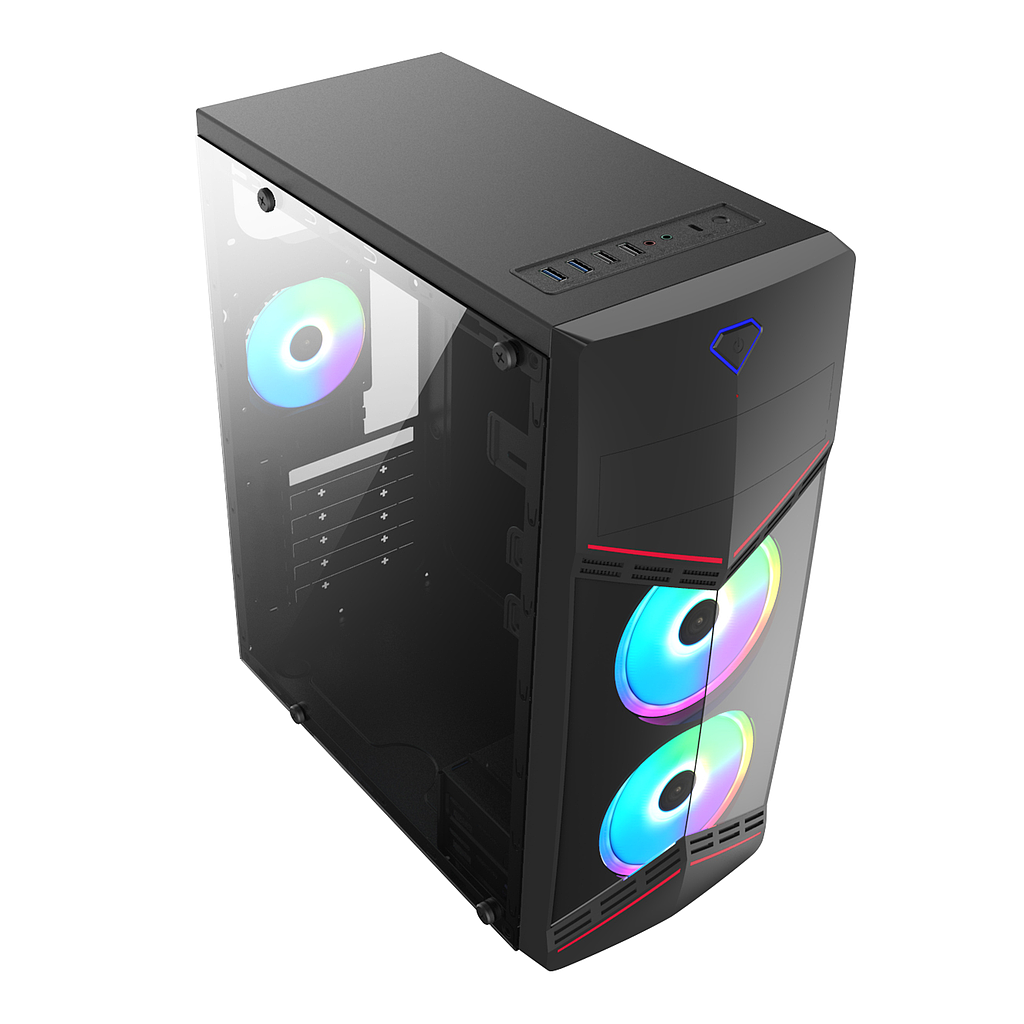 CPU Procesador Intel Core i5-11400, 11th Gen, 2.6Ghz, Ram 8Gb Ddr4, Disco 480GB SSD + 500GB HDD, Case Nova 5 ATX, RGB 2 ventiladores frontales tapa transparente, 1Gb MSI GeForce 210, Dvd Wr, Hdmi, 5P Usb 2.0, 3P 3.0, Windows 10 64bits, Nuevo, 1 año de garantia