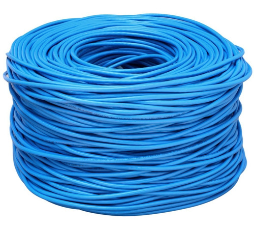 Rollo cable de Red UTP Cat5E, 305 Metros, color gris y azul, para interior