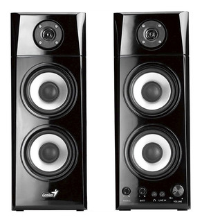 Parlantes Genius SP HF1800A,  50w, Madera Elegante,  Mic Out 3.5m