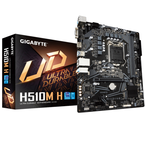 Mainboard Gigabyte H510M H, LGA1200, 10Th y 11Th, M.2, Usb 3.2, VGA, HDMI, DP, Nuevo, Sellado