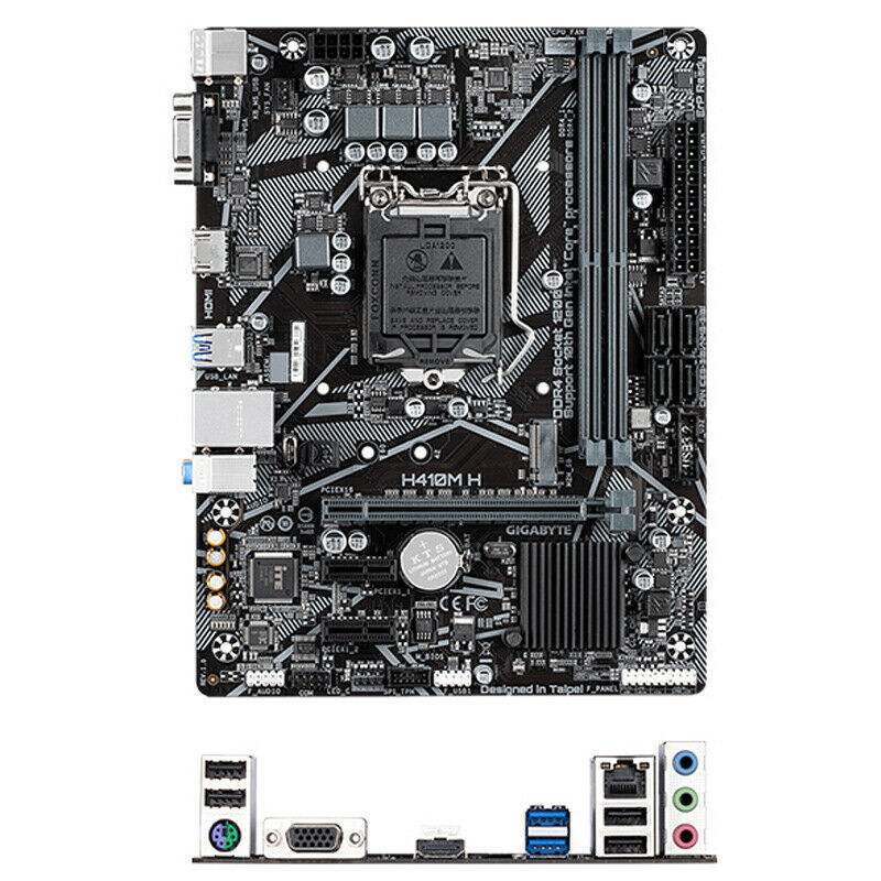 Mainboard Gigabyte  H410M-H, Usb 3.1, M.2, LGA1200, DDR4 Velocidad max 2933MHZ, ssd M2, mIRCO atx, Bios AMI, 128Mb Nuevo, Garantia 1 año